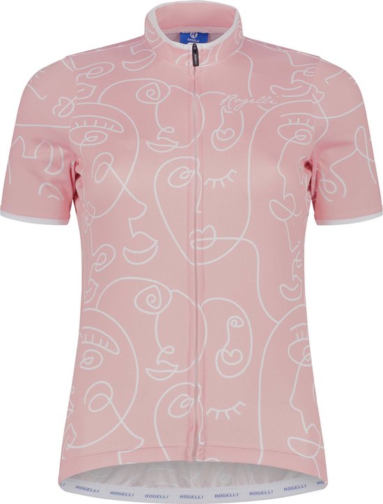 Rogelli Faces Fietsshirt - Korte Mouwen - Dames - Roze - Maat L