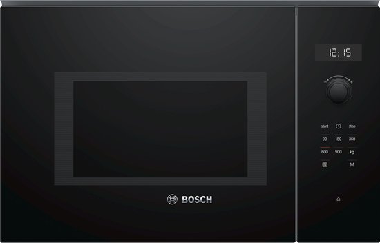Bosch BFL554MB0 – Serie 6 – Inbouwmagnetron – 25 l – 900 W – Eenvoudig te reinigen: hydrolyse – Zwart