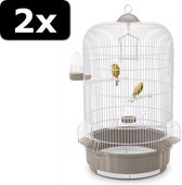 2x VOGELKOOI LUNA TAUPE/WIT 64CM