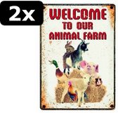 2x WAAKBORD BLIK FARM WELCOME