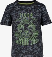 TwoDay jongens T-shirt met tijgerkop - Zwart - Maat 92