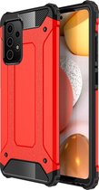 Samsung Galaxy A52 Hoesje - Mobigear - Outdoor Serie - Hard Kunststof Backcover - Rood - Hoesje Geschikt Voor Samsung Galaxy A52