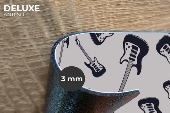 Set de table - Ado - Guitare - Musique - Motifs - 45x30 cm - 6 pièces - Résistant à la chaleur - Antidérapant - Coussinet - Amovible