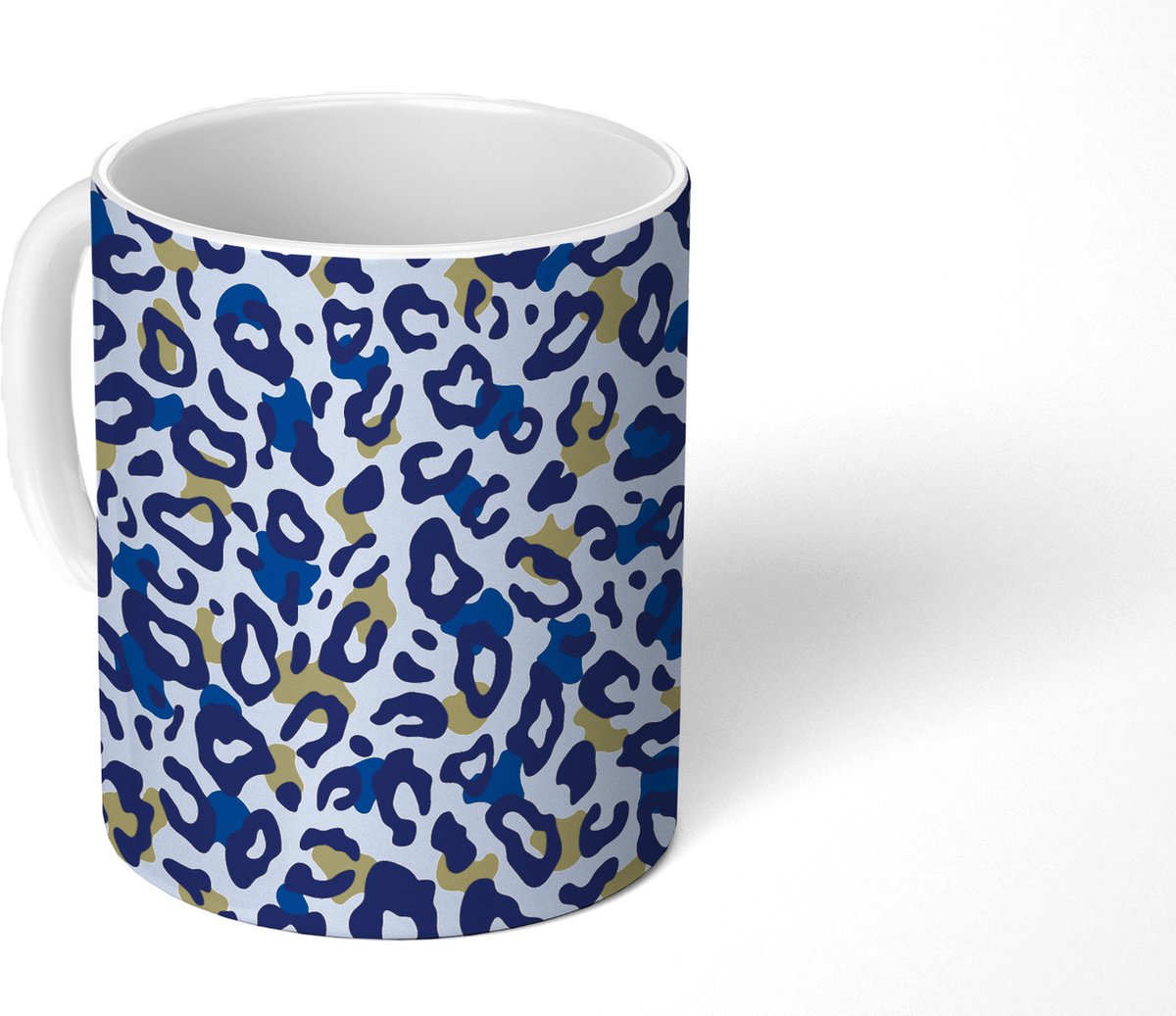 Mok - Koffiemok - Panter - Design - Blauw - Groen - Mokken - 350 ML - Beker - Koffiemokken - Theemok