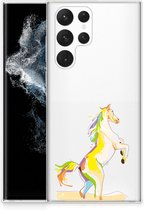 Leuk TPU Back Case Geschikt voor Samsung Galaxy S22 Ultra GSM Hoesje Horse Color