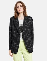 TAIFUN Dames Blazer met gestructureerd stiksel Schwarz gemustert-36