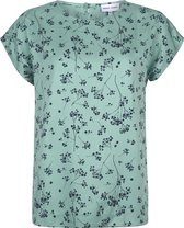 Mintgroene top met bloemen van viscose