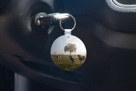 Porte-clés - Vaches - Lumière - Brouillard - Plastique - Rond - Cadeaux à distribuer