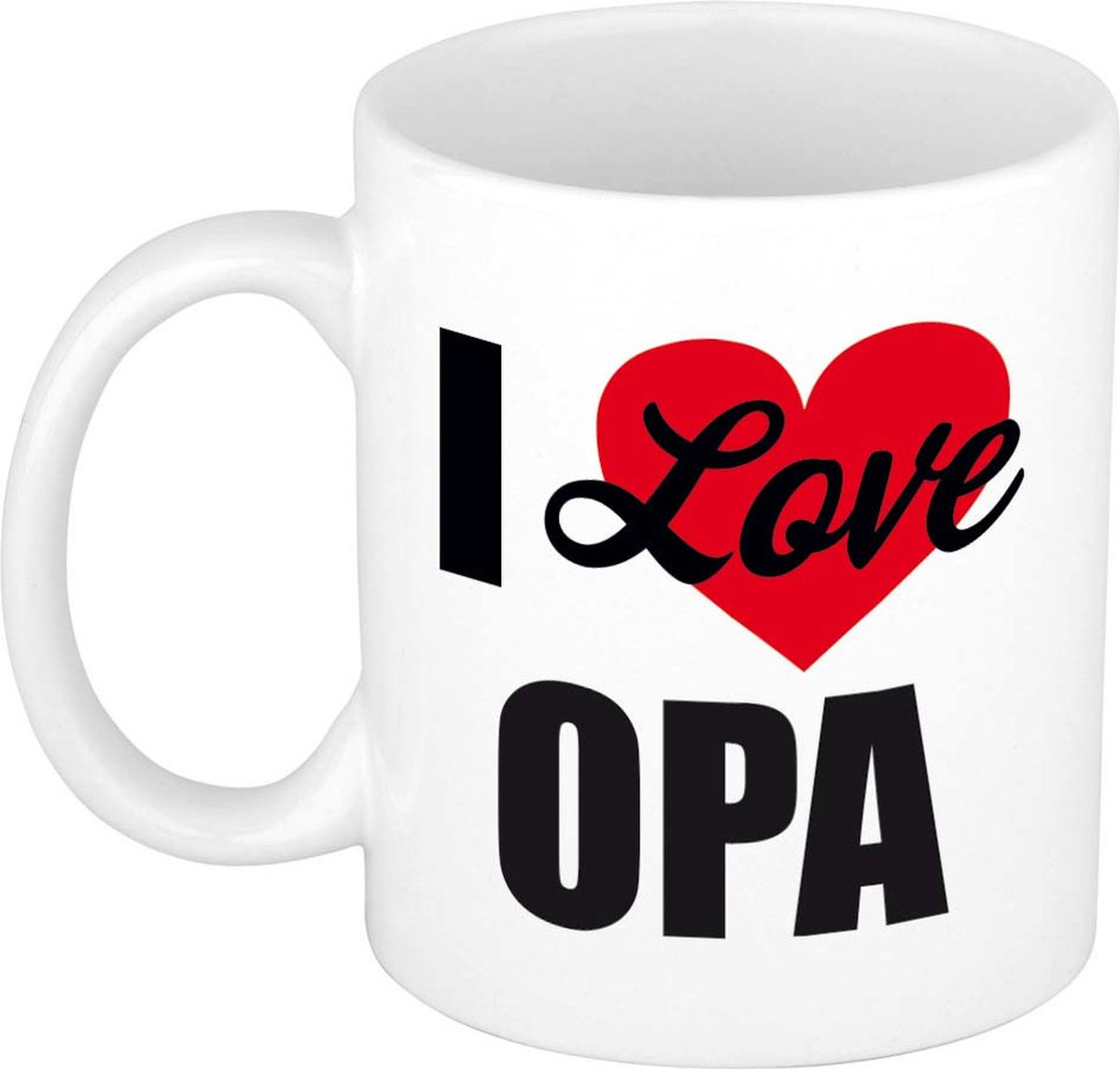I love opa / Ik hou van opa cadeau koffiemok / theebeker wit - Cadeau mok