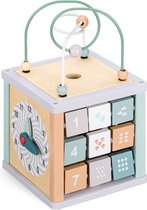 Cube d'activités en bois Navaris pour bébés - Jouets d'apprentissage avec 5 activités pour 18 mois et plus - Pour garçons, filles, bébés