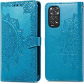 iMoshion Hoesje Geschikt voor Xiaomi Redmi Note 11 Pro Hoesje Met Pasjeshouder - iMoshion Mandala Bookcase - Turquoise