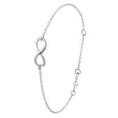 Lucardi Dames Zilveren armband infinity - Armband - 925 Zilver - Zilverkleurig - 19 cm