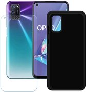 Silicone hoesje transparant met 2 Pack Tempered glas Screen Protector Geschikt voor: OPPO A52