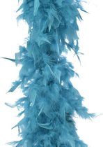 2 stuks! Boa guirlande veer l184 cm turquoise