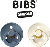 BIBS Fopspeen - Maat 2 (6-18 maanden) DUOPACK - Petrol & Ivory - BIBS tutjes - BIBS sucettes