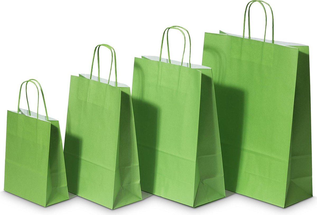 50x papieren tassen groen 32x12x41 cm 32x12x41 cm