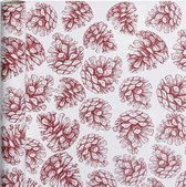 Inpakpapier. denneappels. B: 50 cm. 80 gr. 5 m/ 1 rol