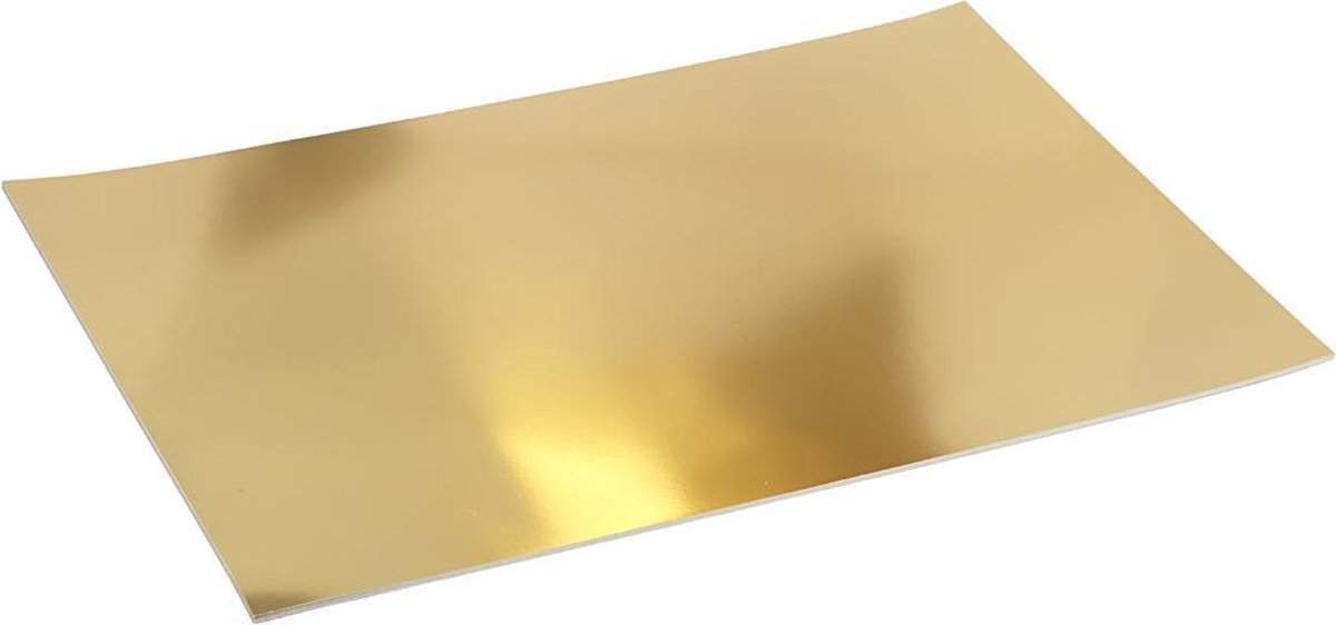 5x Carton métallisé A4, feuille d'or brillant, 250gr - Hobby
