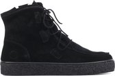Cashott Vrouwen Suède  Veterboots / Laarzen / Damesschoenen 18110 - Zwart - Maat 38