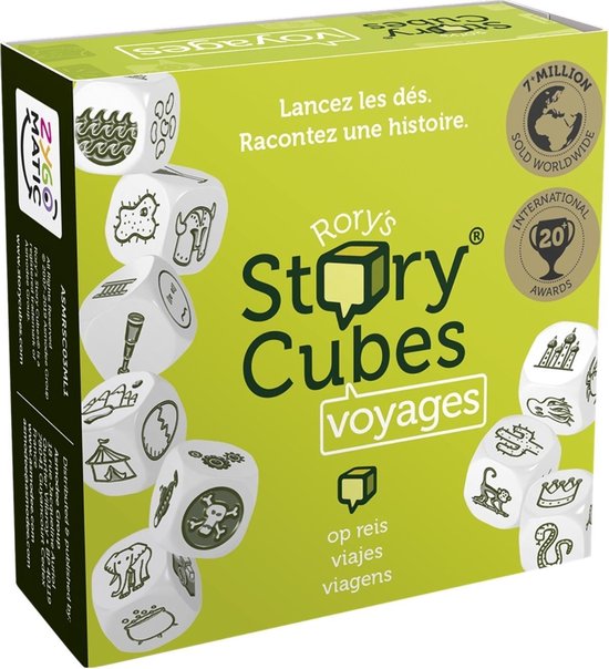 Thumbnail van een extra afbeelding van het spel Spellenbundel - Dobbelspel - 3 Stuks - Rory's Story Cubes Voyages, Fantasia & Emergency