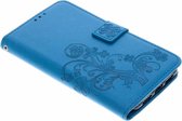 Klavertje Bloemen Booktype Huawei P20 Pro hoesje - Turquoise