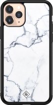 iPhone 11 Pro hoesje glass - Marmer grijs | Apple iPhone 11 Pro  case | Hardcase backcover zwart