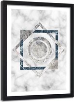 Foto in frame Vierkanten en cirkels, 80x120, wit, Premium print