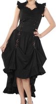 Banned High low jurk -L- GOTHIC COPPER VICTORIAN Zwart