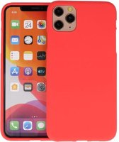 Hoesje Geschikt voor de iPhone 11 Pro Max - Backcover Color Telefoonhoesje - Rood