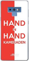 6F hoesje - geschikt voor Samsung Galaxy Note 9 -  Transparant TPU Case - Feyenoord - Hand in hand, kameraden #ffffff