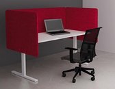 Akoestisch bureauscherm Lucia breed 80CM hoog 53CM kleur lucia Rood P005 kleur beugel Aluminium (RAL9006)