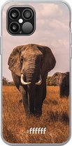 iPhone 12 Pro Max Hoesje Transparant TPU Case - Elephants #ffffff