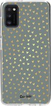 Casetastic Samsung Galaxy A41 (2020) Hoesje - Softcover Hoesje met Design - Golden Hearts Green Print