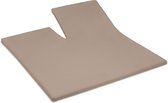 Fluweel Zachte Badstof Splittopper Hoeslaken Lits-jumeaux Taupe | 180x200/210 | Hoogwaardige Kwaliteit | Perfecte Pasvorm