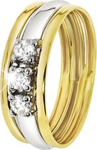 Lucardi - Bicolor gouden ring met zirkonia