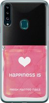 Samsung Galaxy A20s hoesje siliconen - Nagellak - Soft Case Telefoonhoesje - Print / Illustratie - Roze