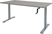 RoomForTheNew Bureau Heathrow Slinger-Desk - Zit sta Bureau - Zit sta Bureau Elektrisch - Gaming Bureau - Game Bureau - Verstelbaar Bureau - standing Desk - slinger bureau--Grijs blad-Aluminium  onderstel- 140x80