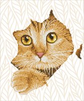 Diamond Painting Volwassenen - Ronde Steentjes - Volledig Pakket - Hobby - Diamond Dotz® - DD7.052 - Dieren - Katje kiekeboe 37 x 45cm