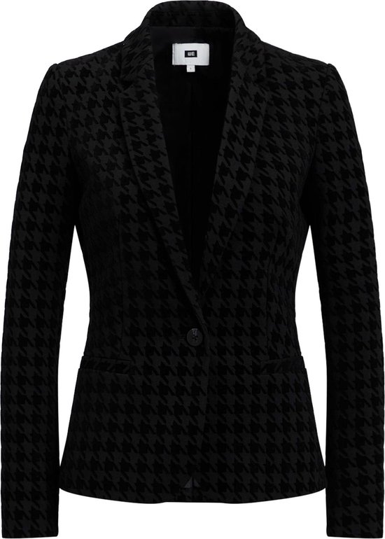 WE Fashion Dames tricot blazer met velvet pied de poule | bol.com