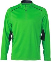 James and Nicholson - Heren Sportshirt met Lange Mouwen (Groen/Grijs)