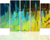 Schilderij , Abstract Landschap II ,4 maten , 5 luik , multikleur, wanddecoratie , Premium print , XXL