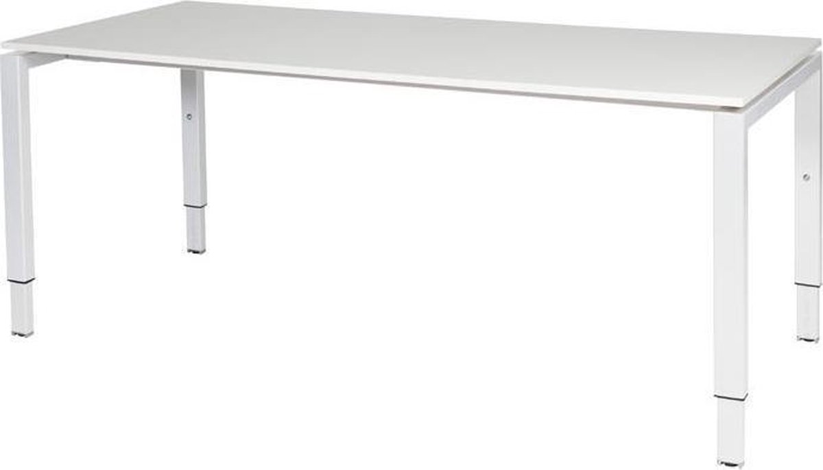 RoomForTheNew Bureau Hartsfield-Bureau - Desk - Bureautafel - Gaming bureau - Game bureau - Computertafel - Bureau - Gaming Desk - Table - Bureau tafel - Computerbureau - Office Desk - Gaming tafel - thuiswerkplek--Wit blad-Wit  onderstel- 180x80