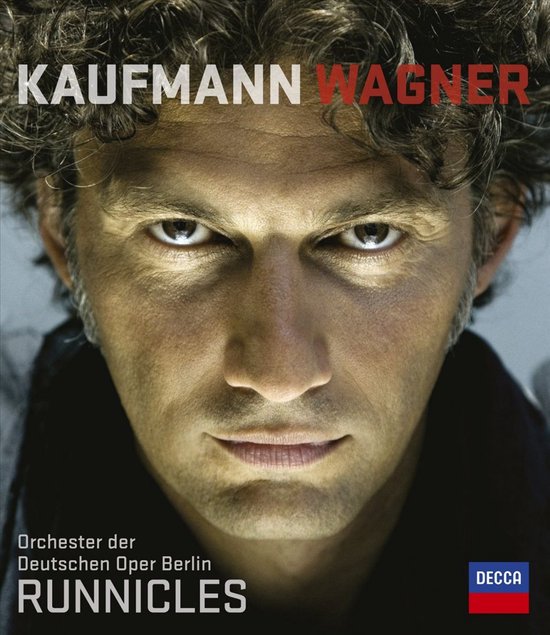 Jonas Kaufmann met "Wagner" Blu-ray cover met close-up van zijn gezicht.