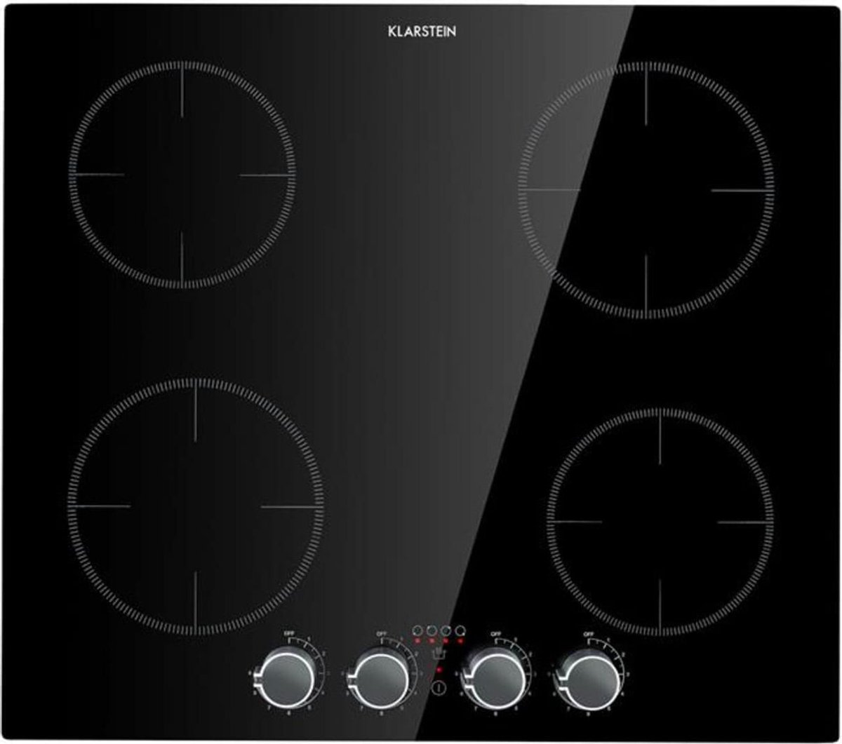 Cuisinière à induction à 4 zones Kochheld 6000W boutons rotatifs verre noir  | bol.
