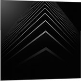 Acrylglas - Hoek van Gebouw (zwart/wit) - 80x80cm Foto op Acrylglas (Met Ophangsysteem)