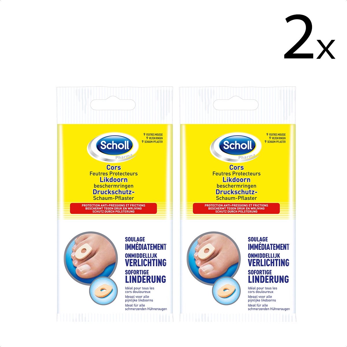 Scholl Likdoorn Beschermringen (schuim) x2