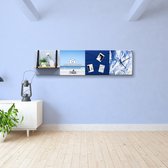 Dock Four blauwe wanddecoratie voor woon- & slaapkamer, grote combinatie 1