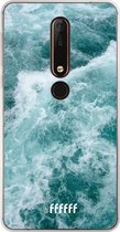 Nokia X6 (2018) Hoesje Transparant TPU Case - Whitecap Waves #ffffff