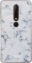 Nokia X6 (2018) Hoesje Transparant TPU Case - Classic Marble #ffffff