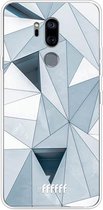 LG G7 ThinQ Hoesje Transparant TPU Case - Mirrored Polygon #ffffff